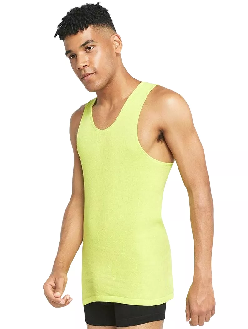 10 x Bonds X-Temp Fluro Yellow Mens Chesty Cotton Plain Singlet Tank Top