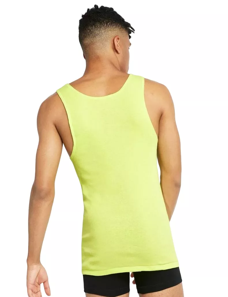 5 x Bonds X-Temp Fluro Yellow Mens Chesty Cotton Plain Singlet Tank Top