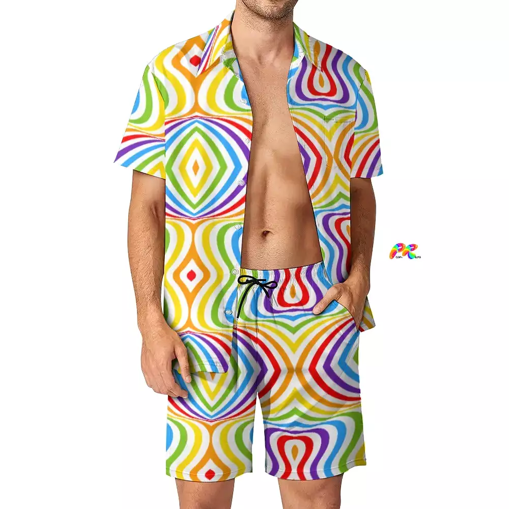 Abstract Pride Men's Festival Shorts Outfit