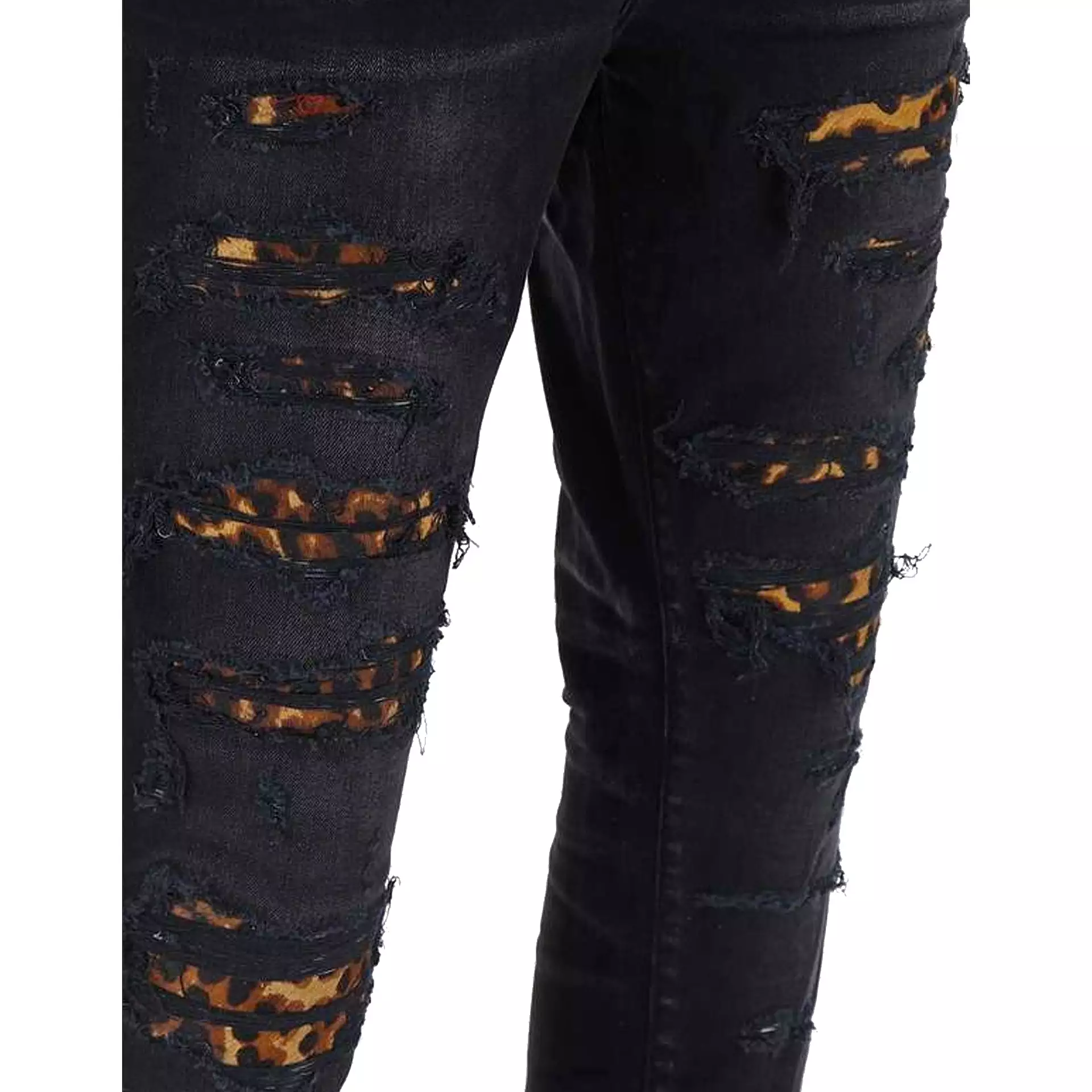 Amiri - Jeans in denim leopardati