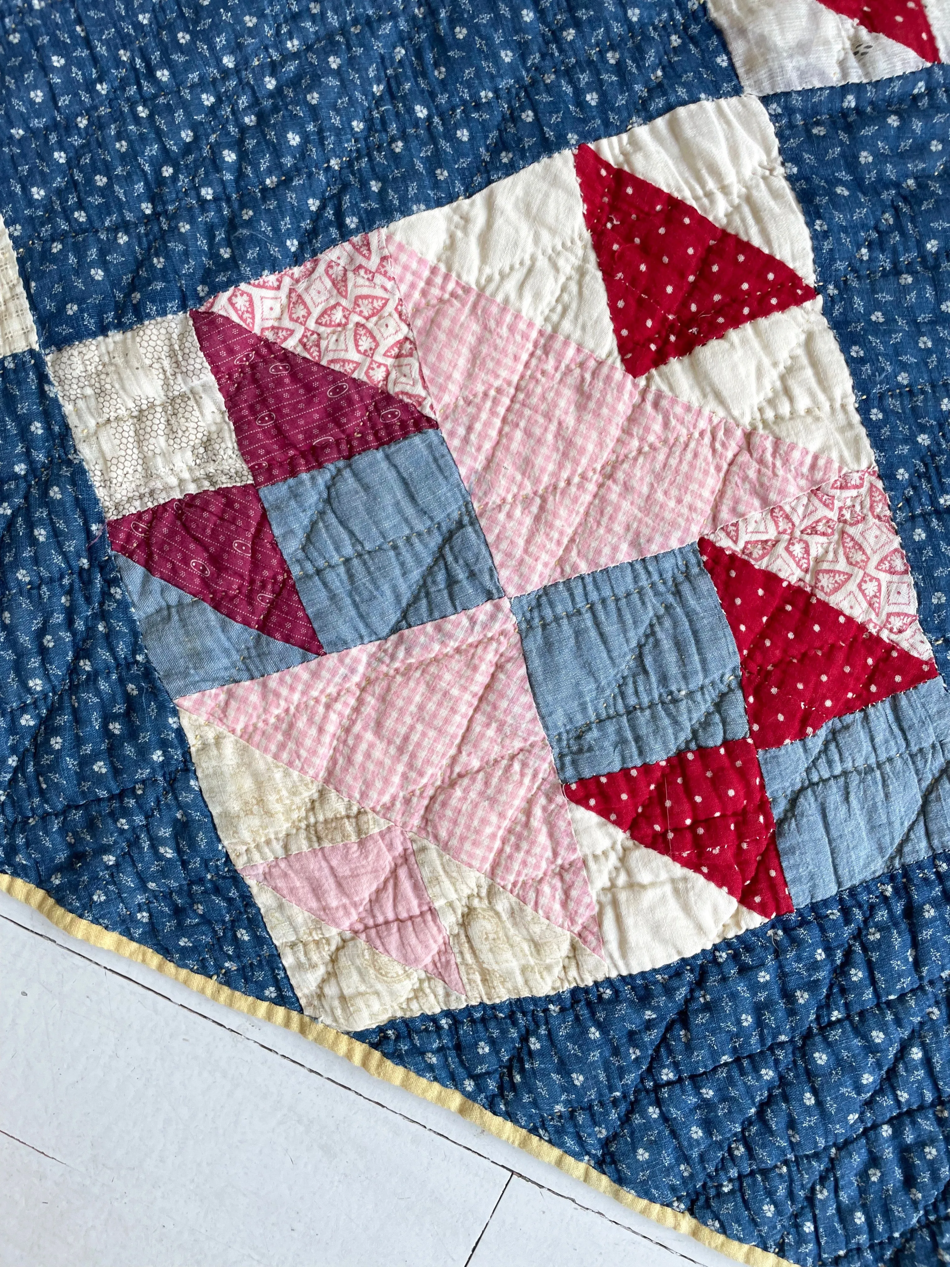 Antique 1900s Crosses & Losses Quilt