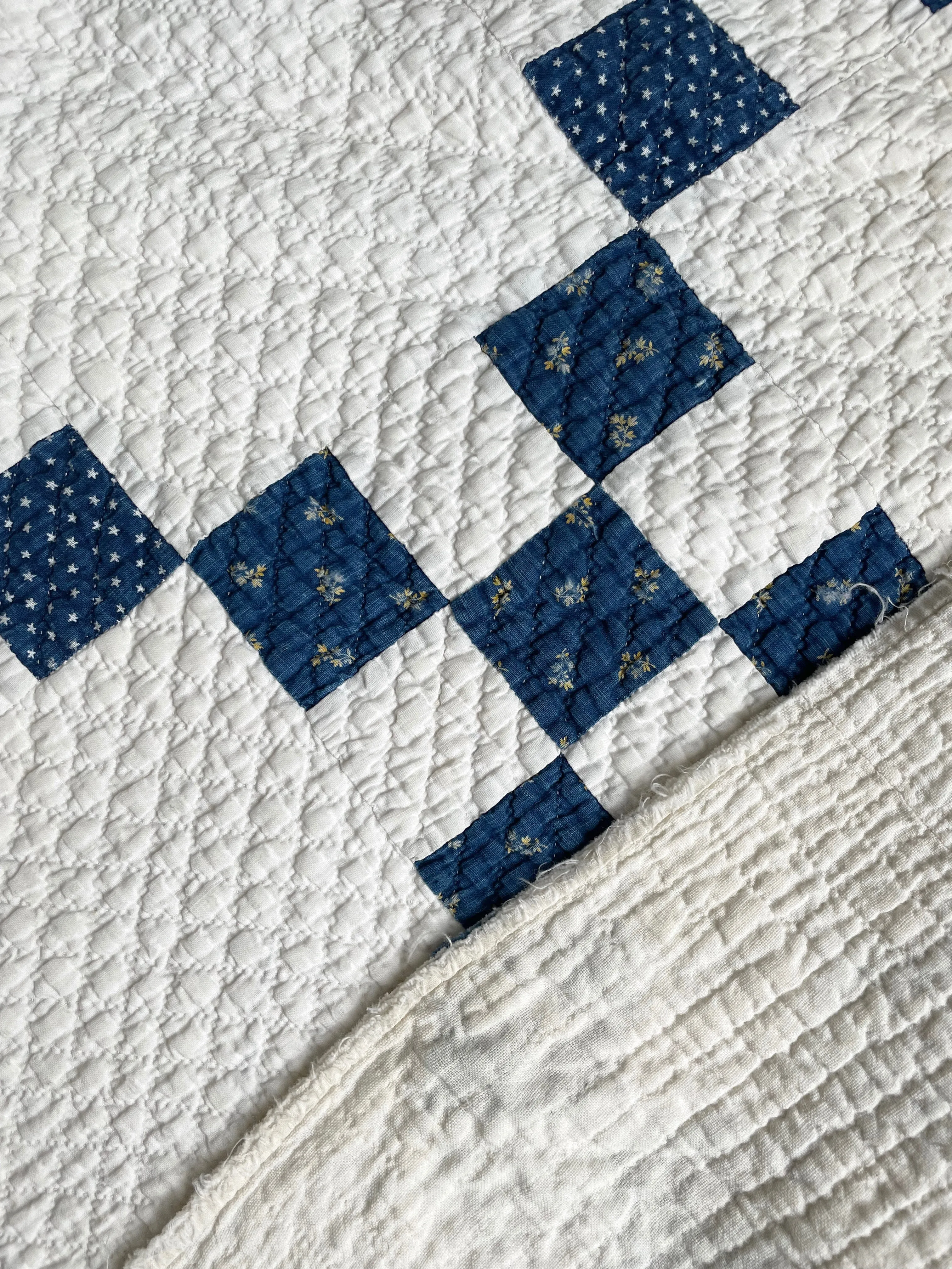 Antique Calico Irish Chain Quilt