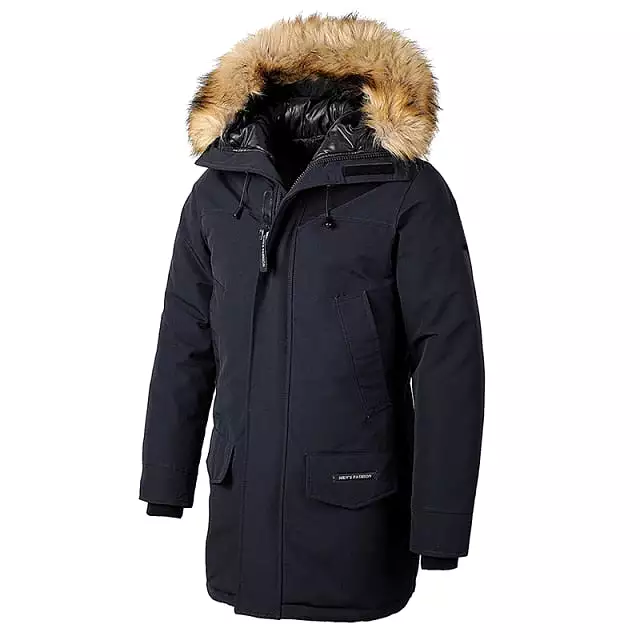 Ashore Shop Men's Long Fur Collar Hooded Waterproof Parka