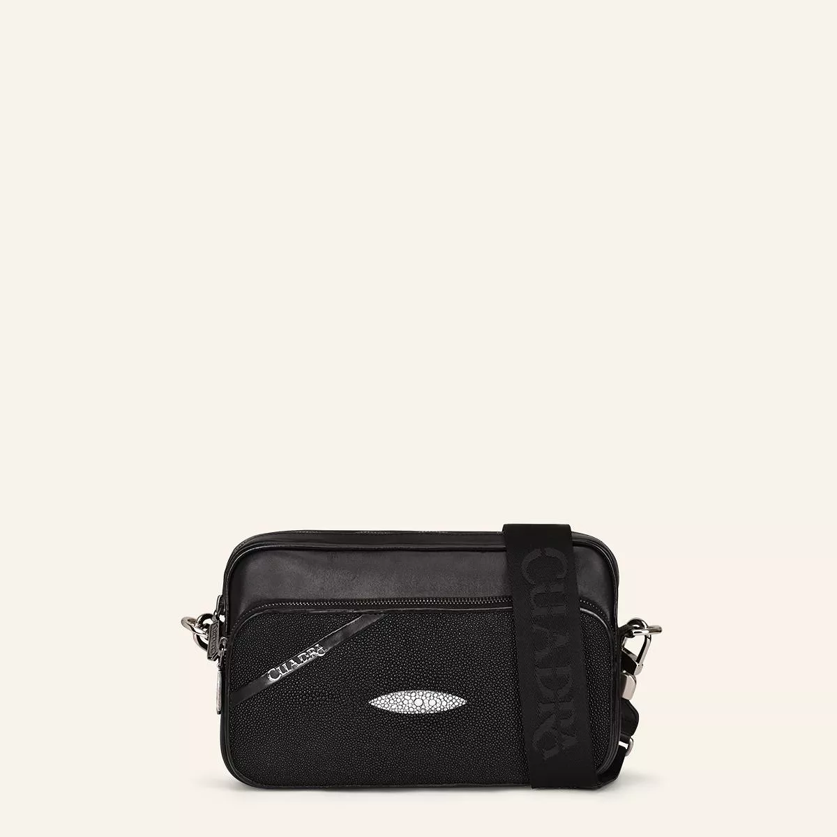 BOC04MA- Cuadra black small fashion stingray messenger bag for men / women