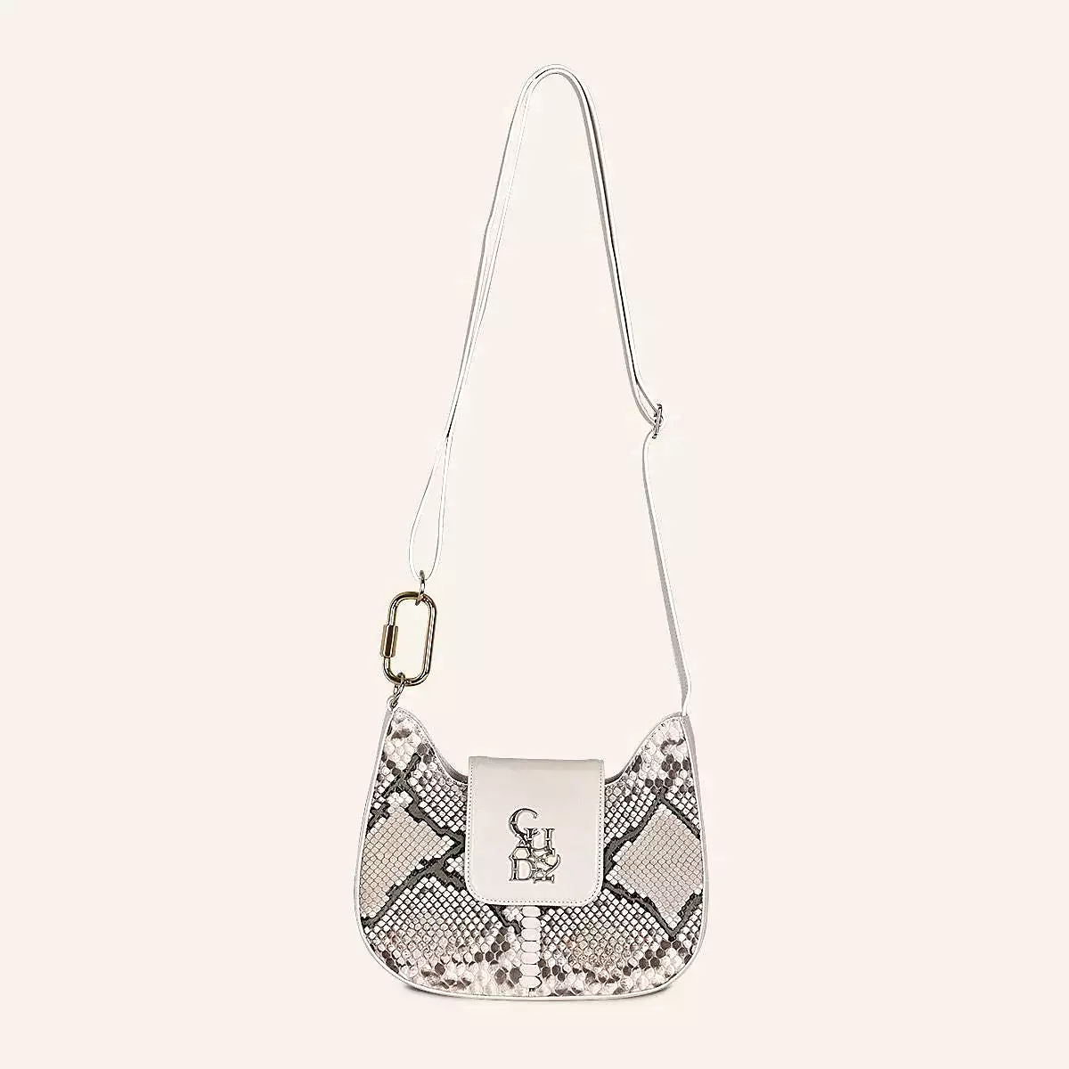 BOD88PI - Cuadra white fashion python crossbody bag for women