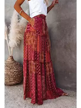 Bohemian Cotton Maxi Skirt for Women