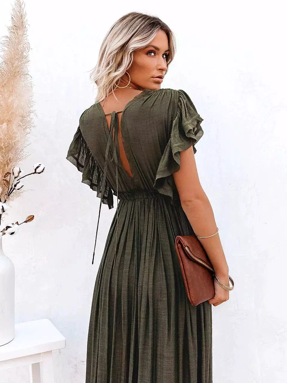 Boho Swing Maxi Dress With Backless Design for Women