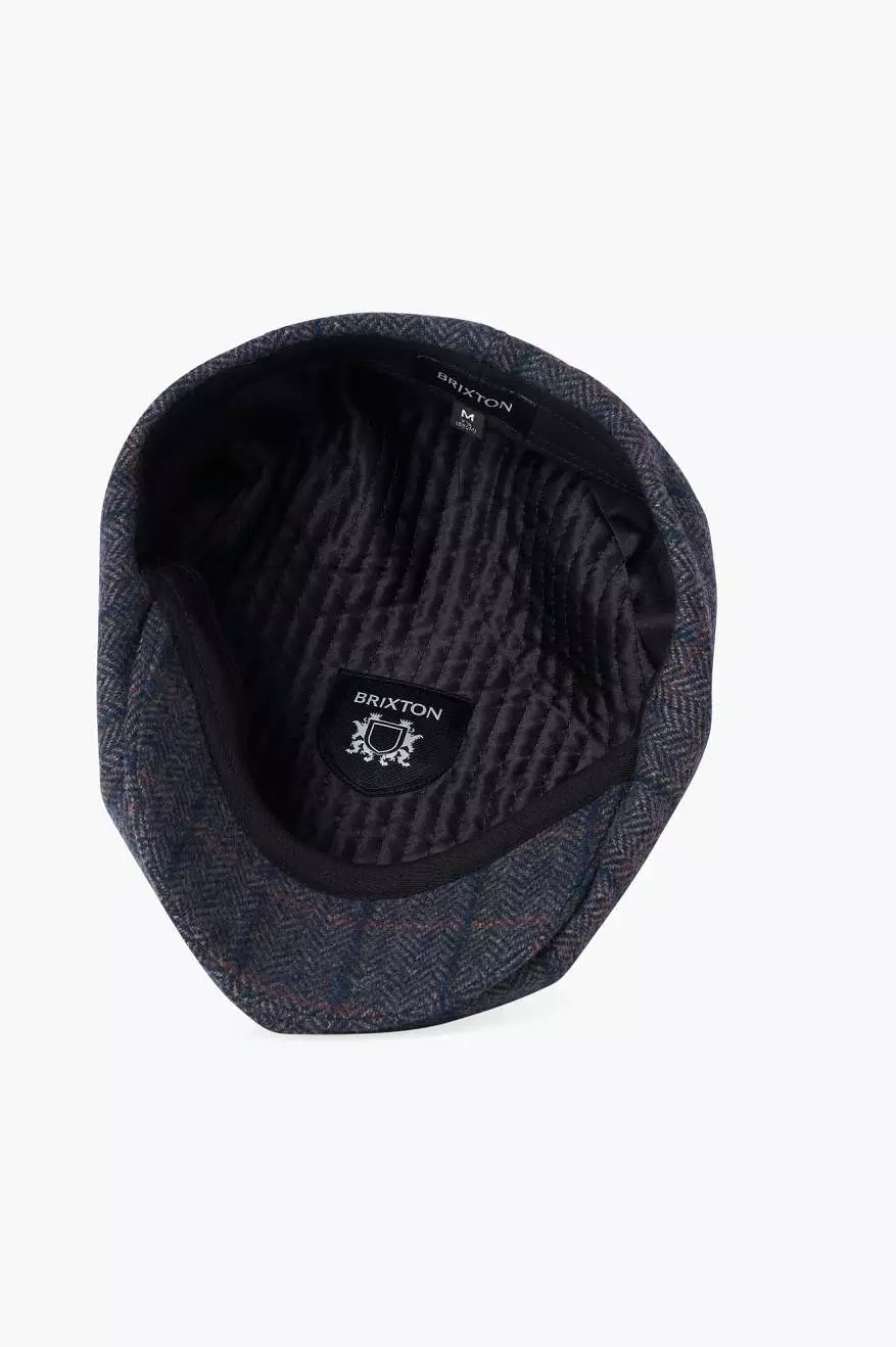 Brood Newsboy Cap - Washed Navy/Beige