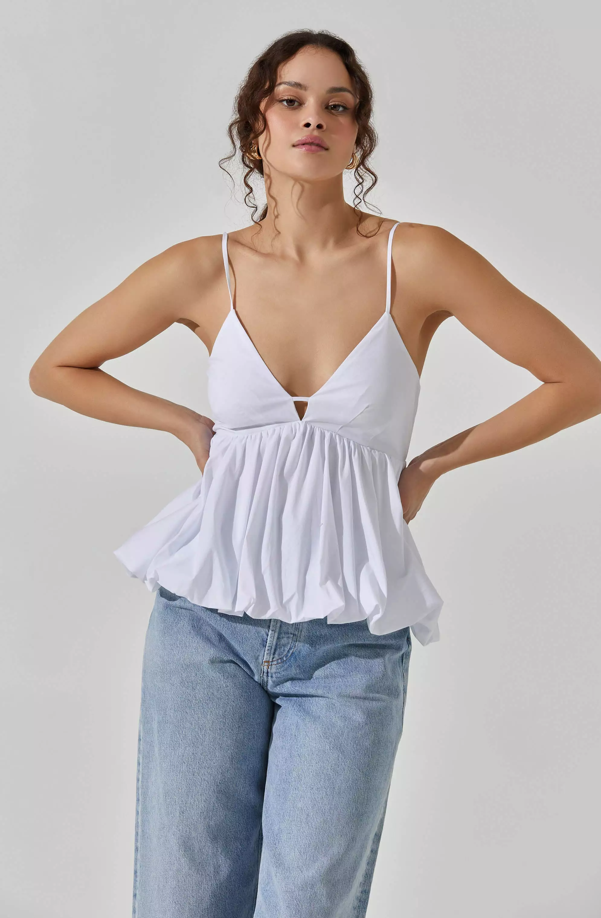 Bubble Hem Babydoll Top