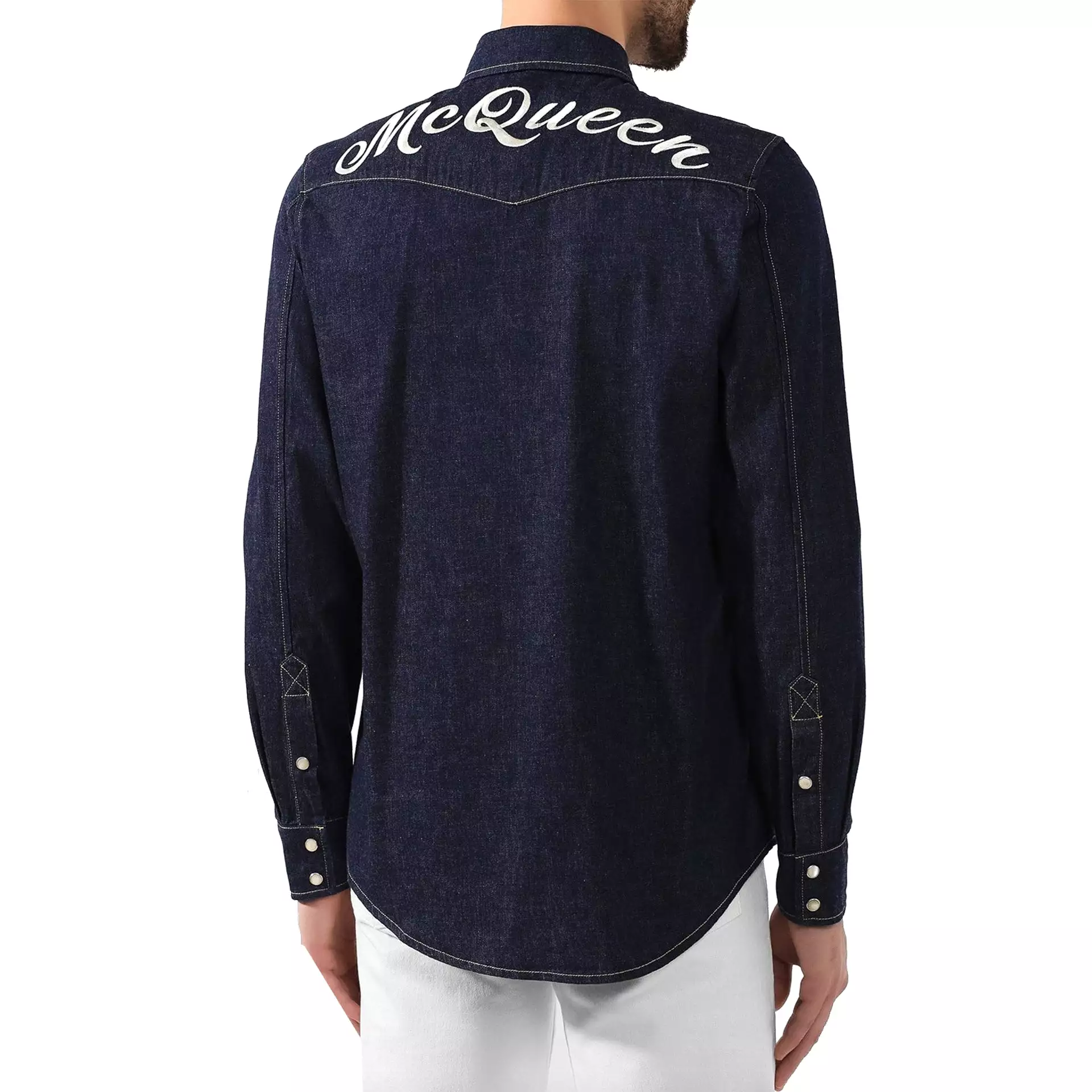 Camicia di jeans con logo Alexander Mcqueen