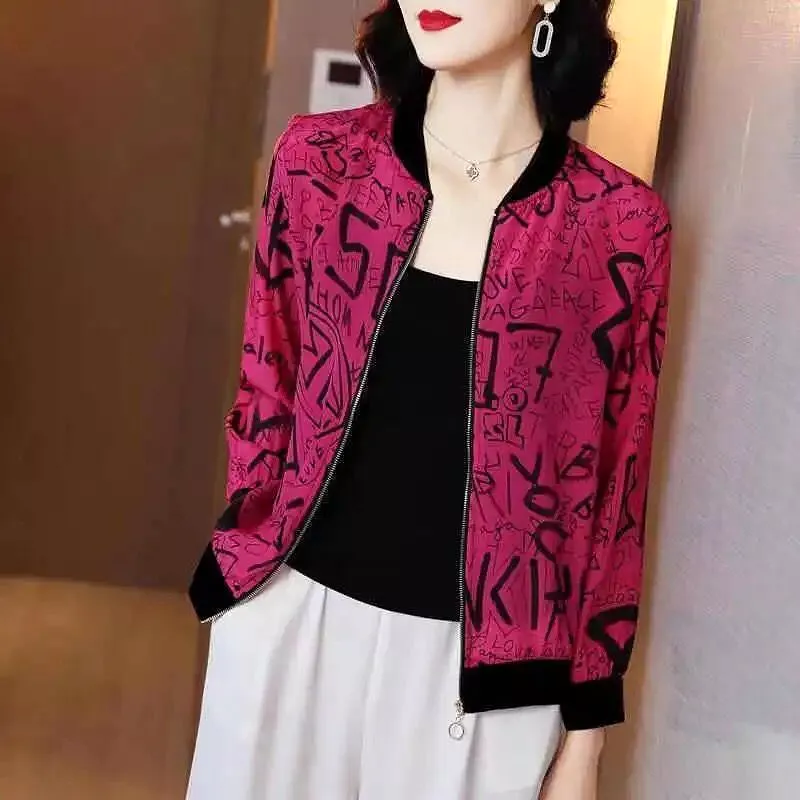 Chiffon Long-sleeved Cardigan Jacket Spring Summer Thin Women's Clothing New Baseball Uniform Short Sunscreen Coat X3362640