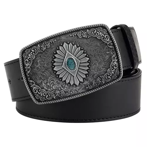 Cowgirl Belt Flower Alloy Buckle Belt Women Men Punk Belt Jeans