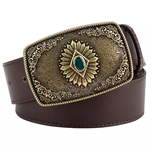 Cowgirl Belt Flower Alloy Buckle Belt Women Men Punk Belt Jeans