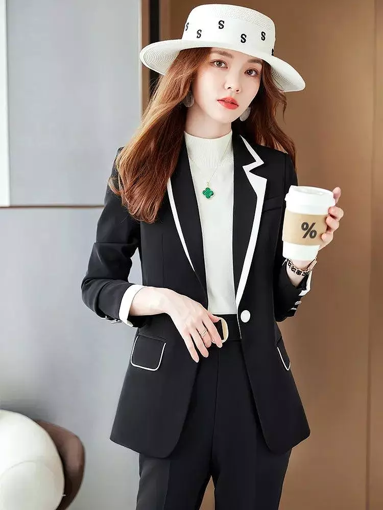 Double Pocket Formal Women Pant Suit