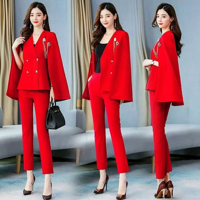 Elegant Lapel Double Breasted Pantsuit