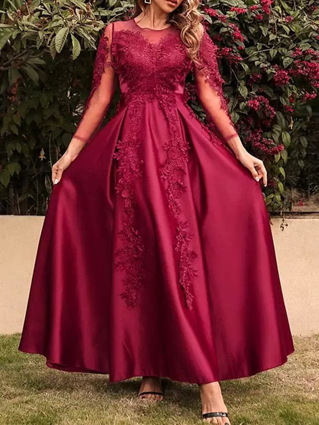 Elegant Red Lace Maxi Dress for Women - Perfect for Winter Events and Valentine's Day