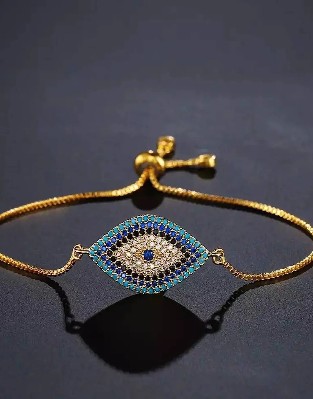 Evil Eye Adjustable Chain Bracelet