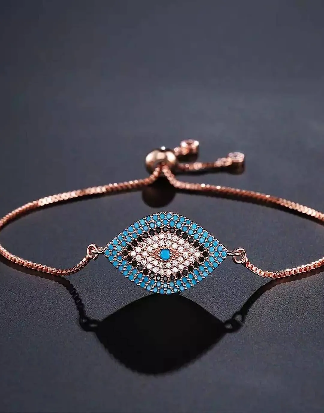 Evil Eye Adjustable Chain Bracelet