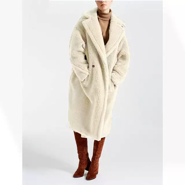 Factory Price Faux Fur Long Coats For Women Warm Thick Teddy Coat