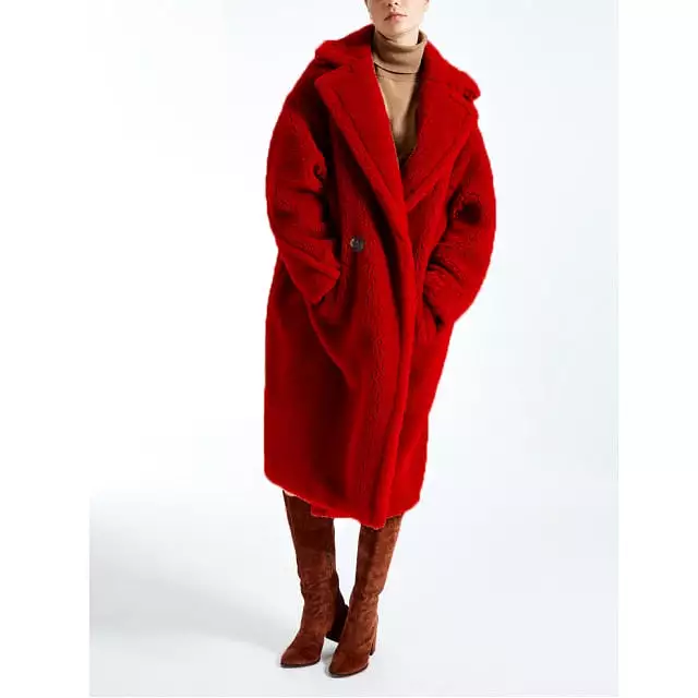 Factory Price Faux Fur Long Coats For Women Warm Thick Teddy Coat