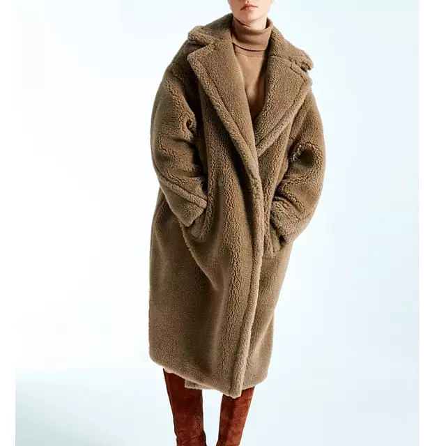 Factory Price Faux Fur Long Coats For Women Warm Thick Teddy Coat