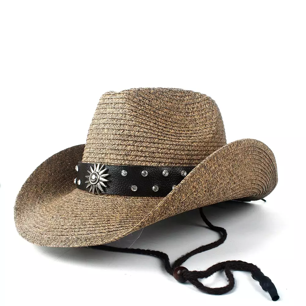 Fashion Women Men Hollow Western Cowboy Hat Lady Dad Beach Sombrero Hombre Straw Panama Cowgirl Jazz Sun Cap Size 56-58CM