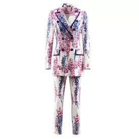 Floral Double-Breasted Pantsuit