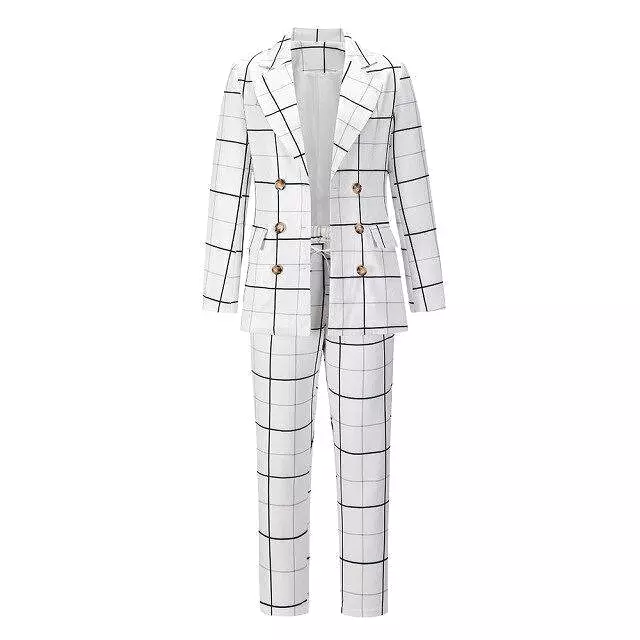 Formal Plaid Women Pantsuit