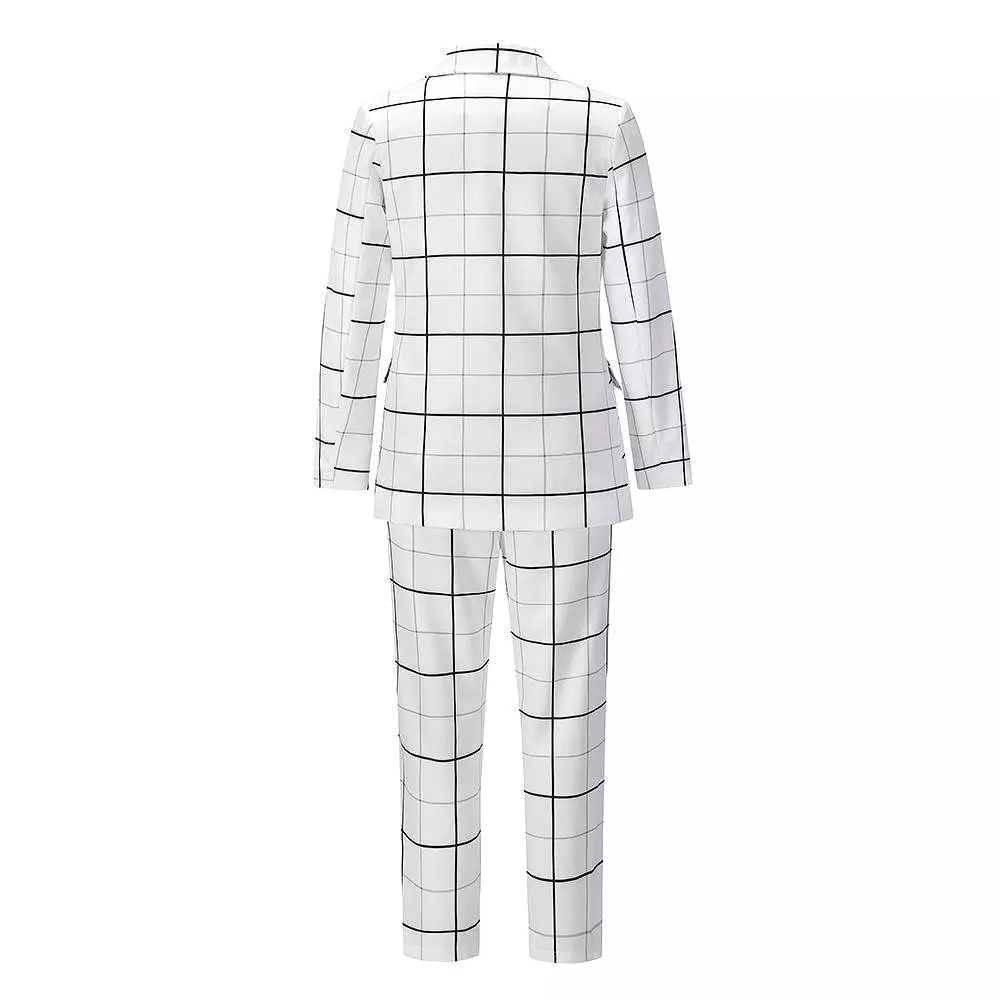 Formal Plaid Women Pantsuit