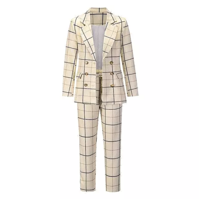 Formal Plaid Women Pantsuit