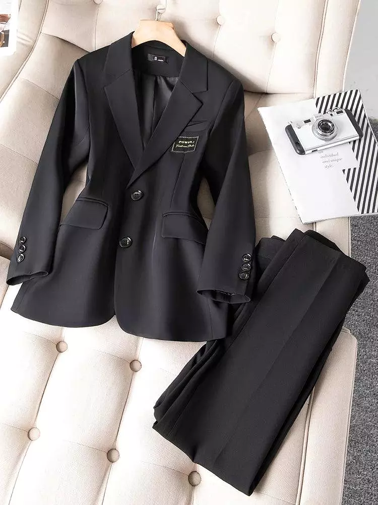 Formal Women Pant Suit with a Chest Badge