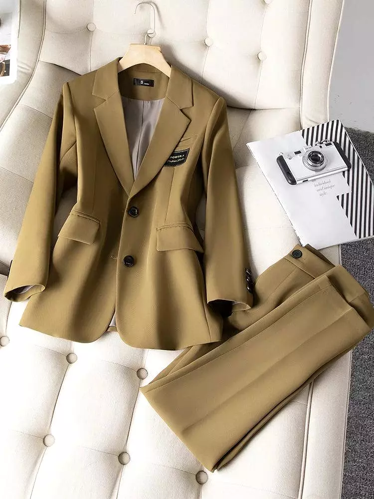 Formal Women Pant Suit with a Chest Badge