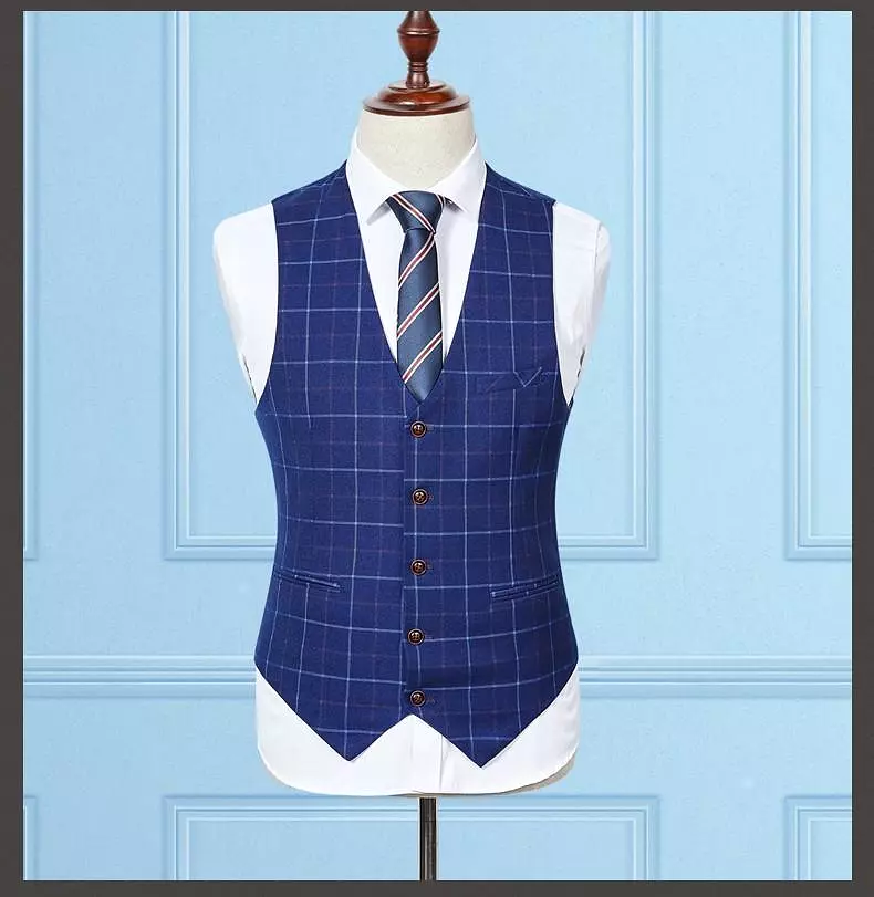 Grid Stripe Slim Fit Suit