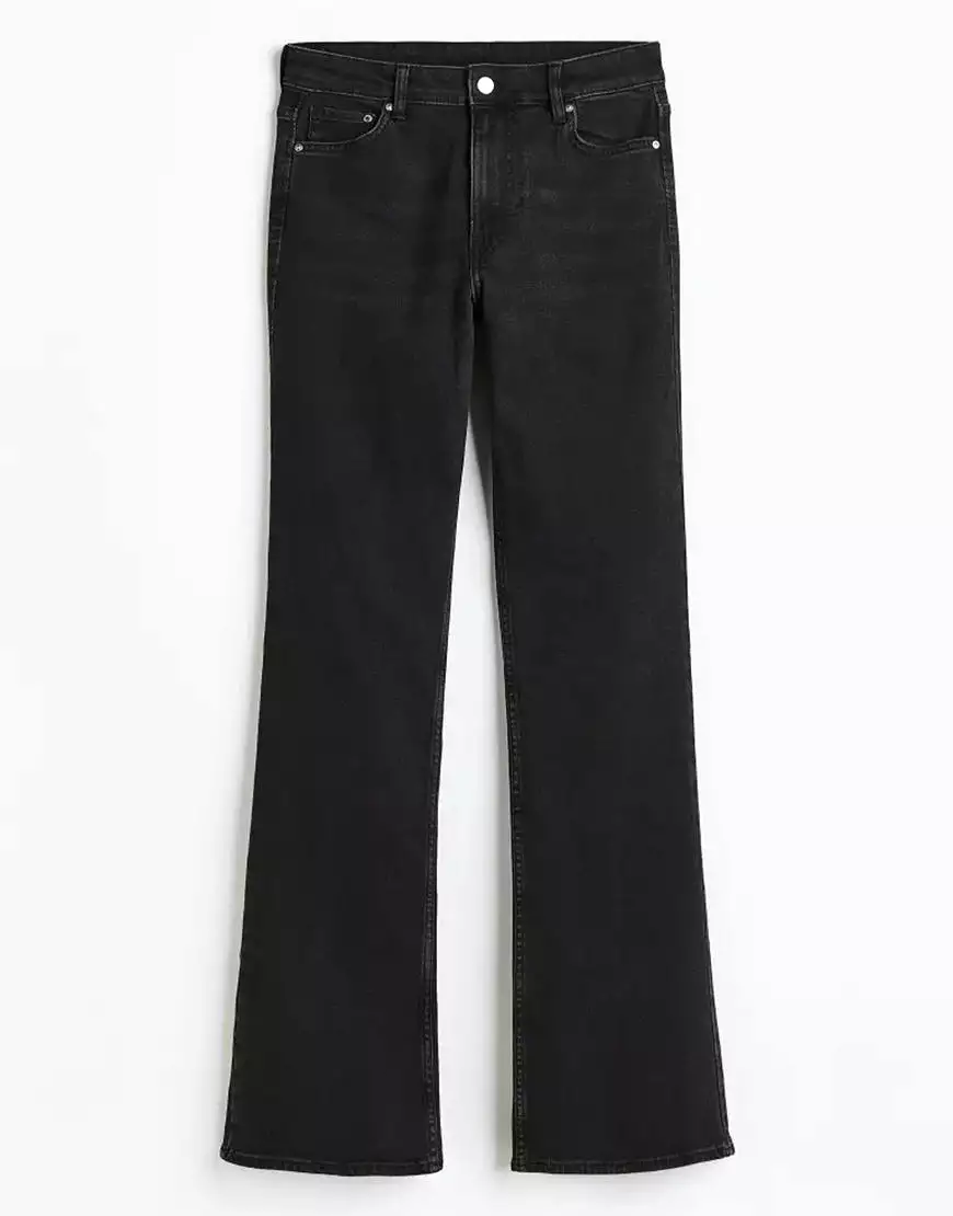 High Rise Bootcut Jeans In Black