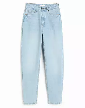 Hm High Rise Mom Jeans Ace Blue