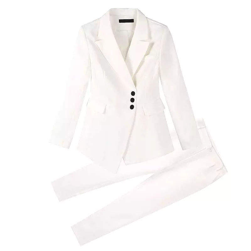 Irregular Women Pant Suit, Side Buttoned