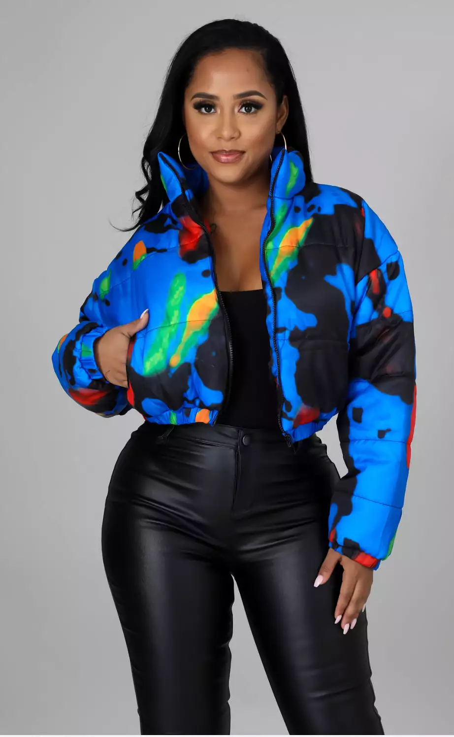 Kauna Blue Bomber Jacket