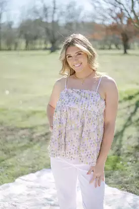 Lavender Floral Babydoll Top