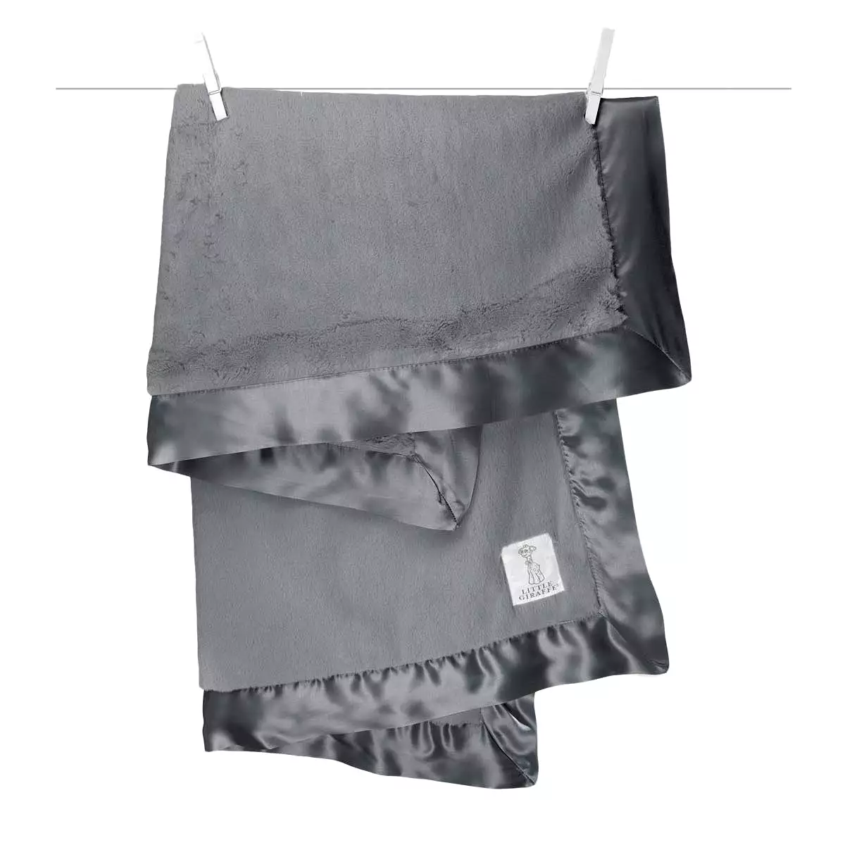 Little Giraffe Luxe Receiving Baby Blanket - Charcoal