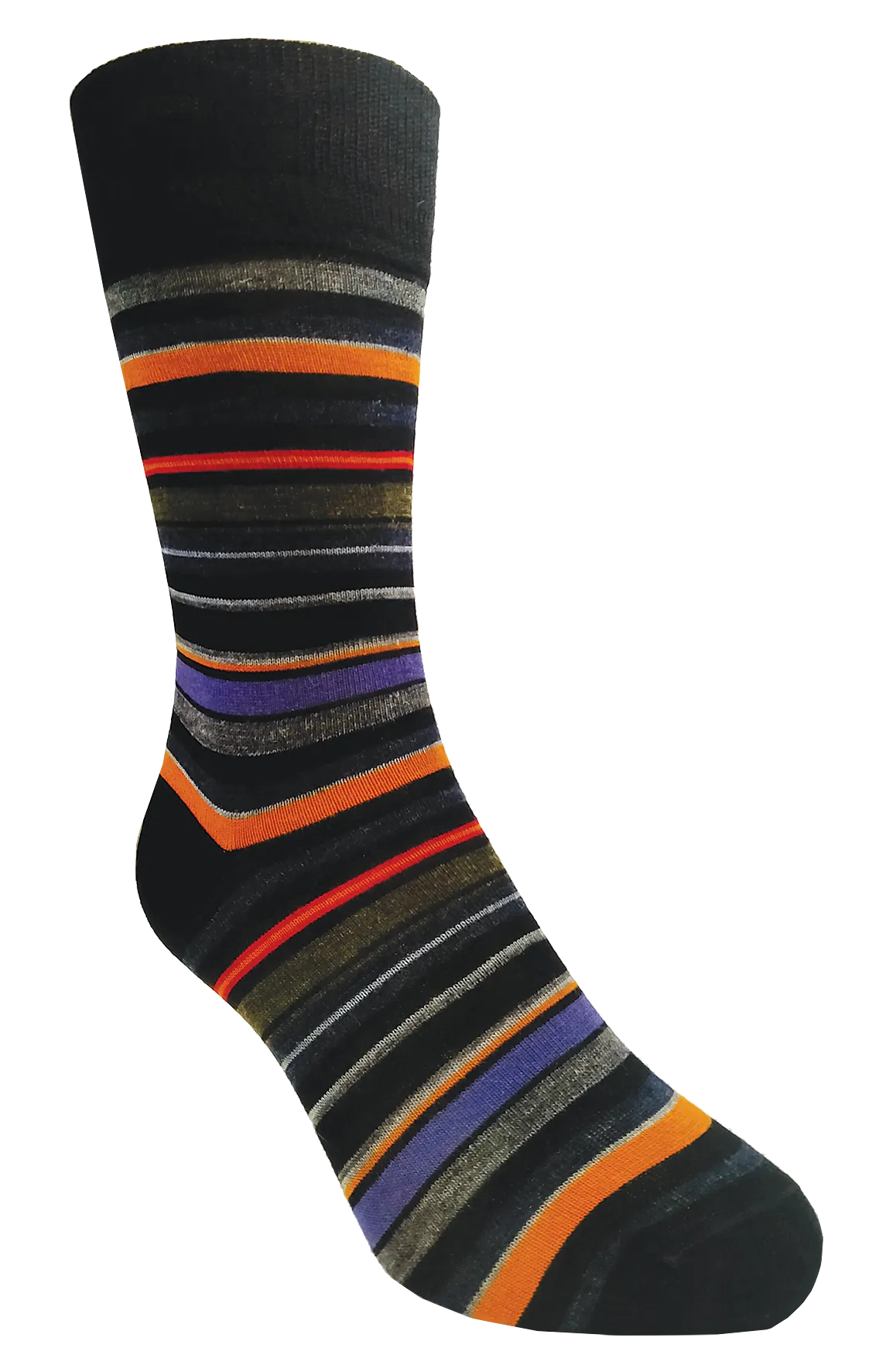 Lorenzo Uomo - Quaker Striped Wool Socks - Navy or Black