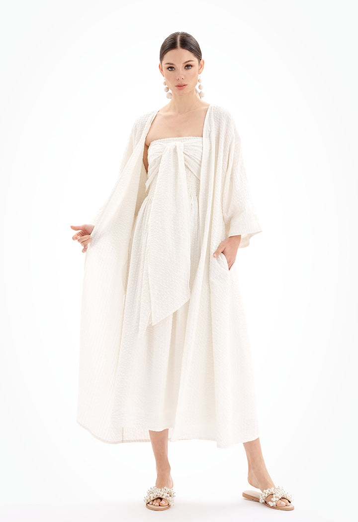 Maxi Textured Open Front Kimono - Ramadan Style