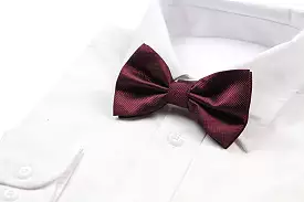 Mens Plum Plain Coloured Checkered Bow Tie