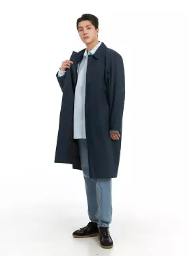 Men's Solid Cotton Trench Coat IA401