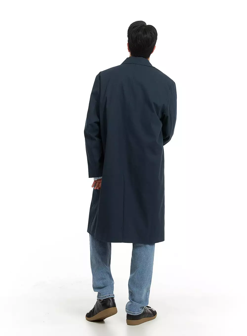 Men's Solid Cotton Trench Coat IA401