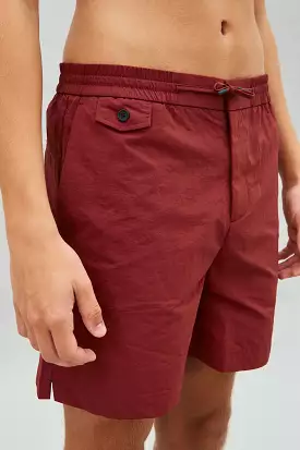 Merlot Drawstring Deck Shorts