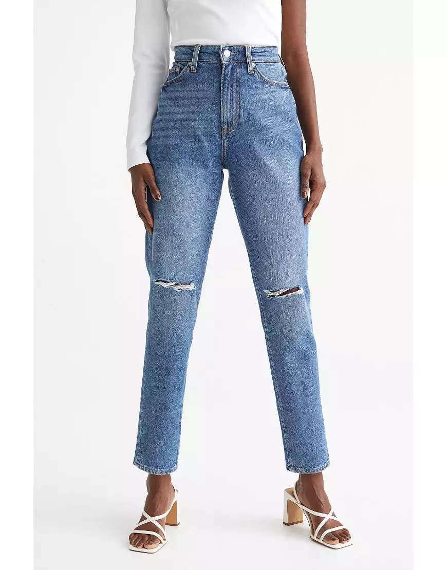 Mom Comfort Ultra High Jeans Knee Ripped