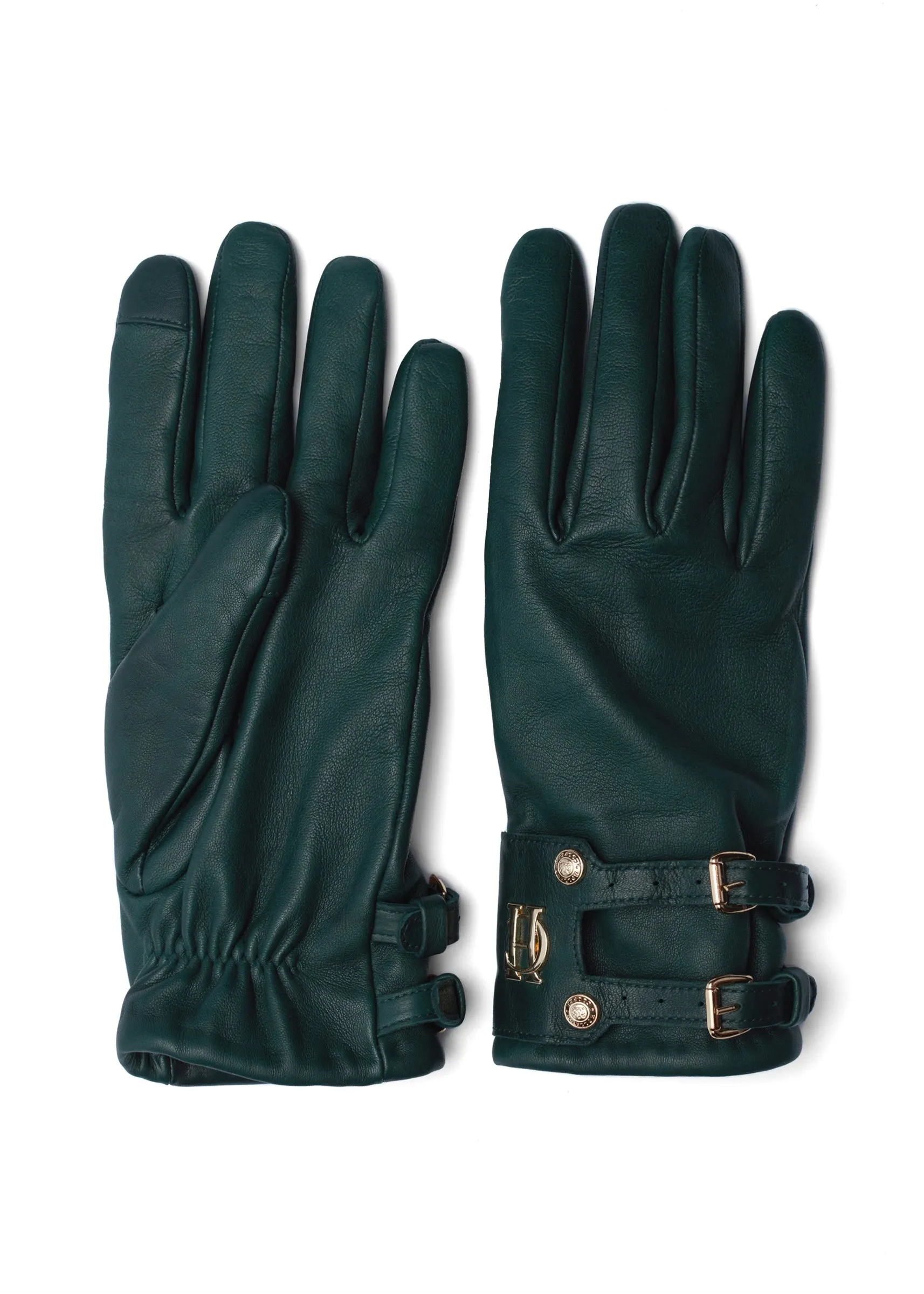 Monogram Leather Gloves (Racing Green)