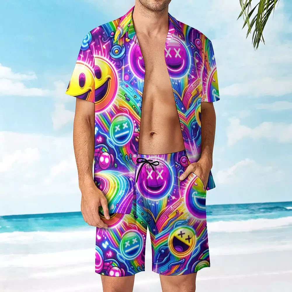 Neon Joy Men's Rave Two-Piece Shorts Set