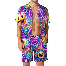 Neon Joy Men's Rave Two-Piece Shorts Set