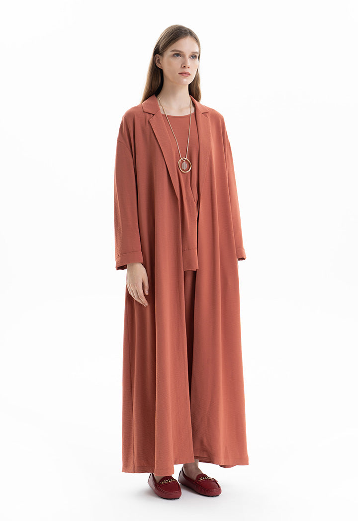 Notched Solid Open Maxi Abaya